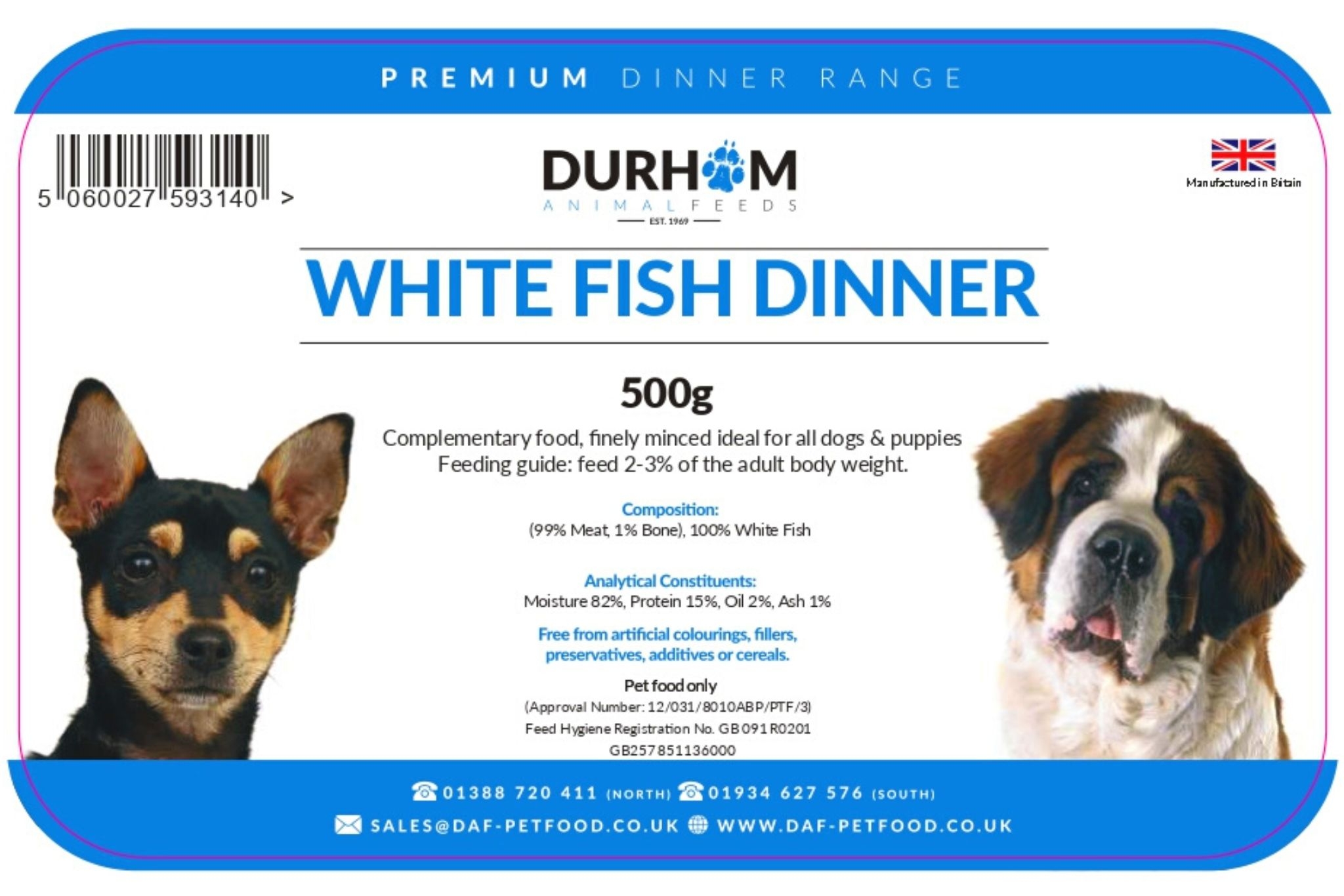 White fish 2024 dog food uk